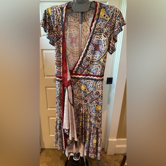 NWOT BCBG multi color wrap around dress size XS - Picture 3 of 6